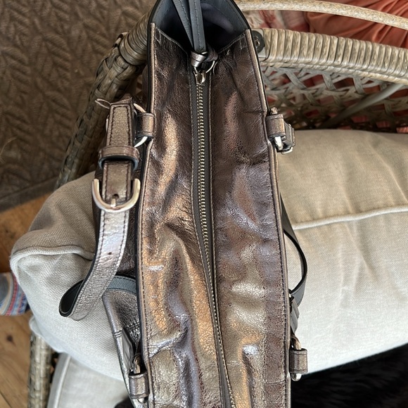 Vintage metallic pewter silver COACH handbag satchel shoulder bag - Picture 13 of 14